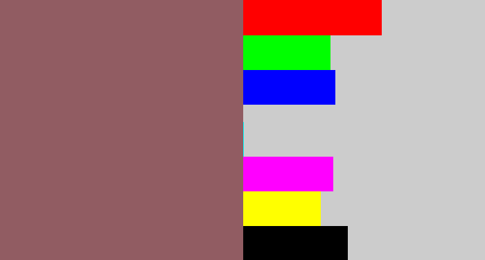 Hex color #915c62 - dark mauve