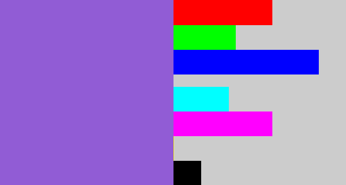 Hex color #915cd5 - purpley
