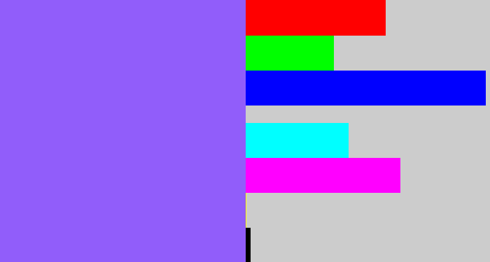 Hex color #915dfa - lighter purple