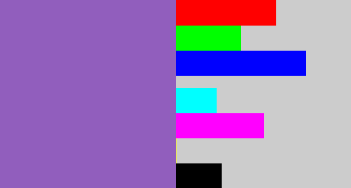 Hex color #915ebd - deep lavender
