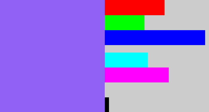 Hex color #9160f4 - lighter purple
