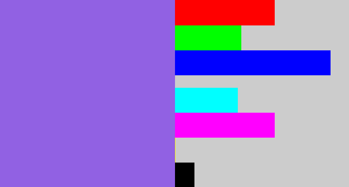 Hex color #9161e3 - purpley