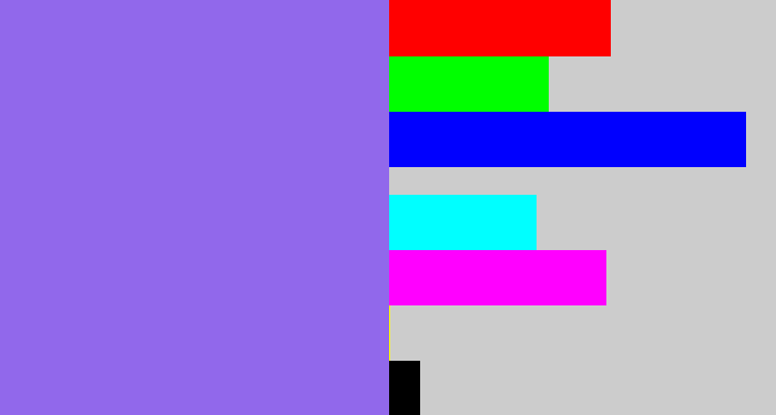 Hex color #9168eb - purpley