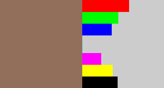 Hex color #916f5b - brownish