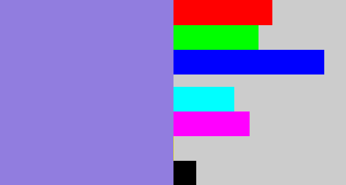 Hex color #917ddf - perrywinkle