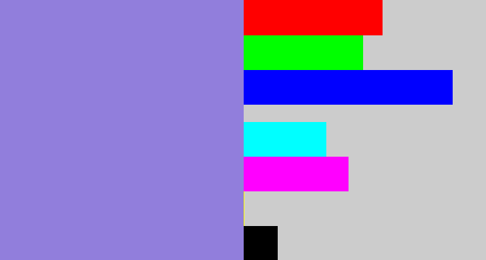Hex color #917edc - perrywinkle