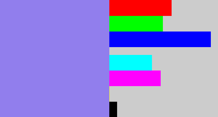 Hex color #917eed - perrywinkle
