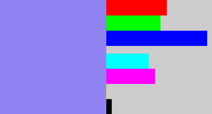 Hex color #9183f1 - lavender blue