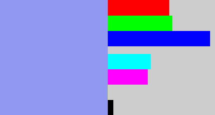 Hex color #9198f1 - periwinkle blue