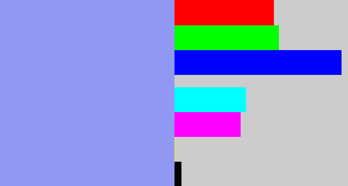 Hex color #9198f4 - periwinkle blue