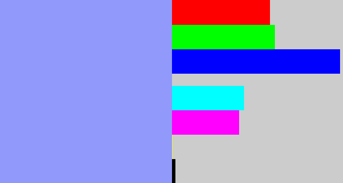 Hex color #9199fa - periwinkle blue