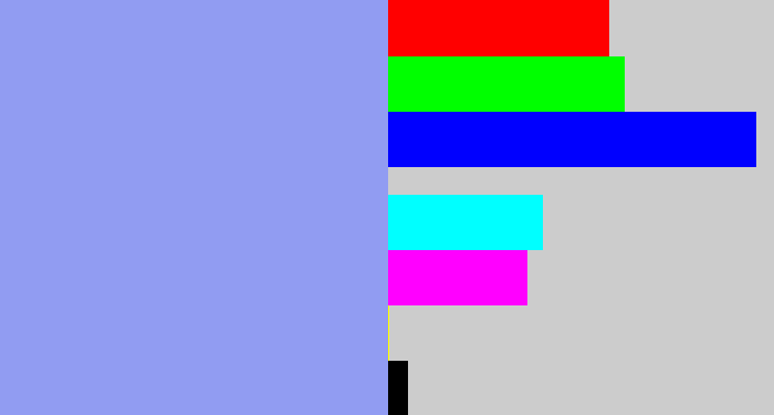 Hex color #919cf2 - periwinkle blue