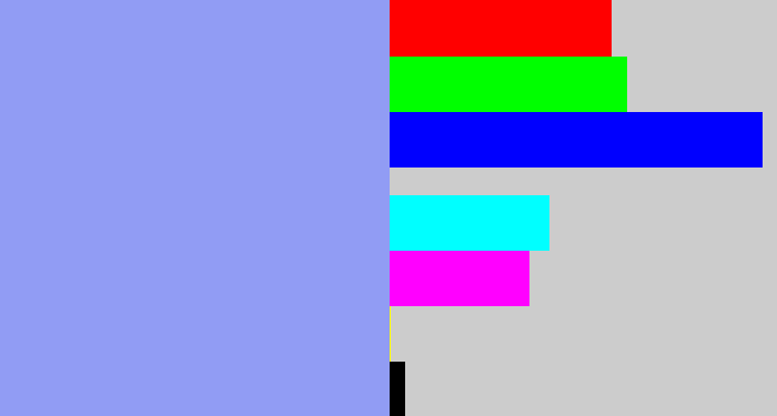 Hex color #919cf4 - periwinkle blue