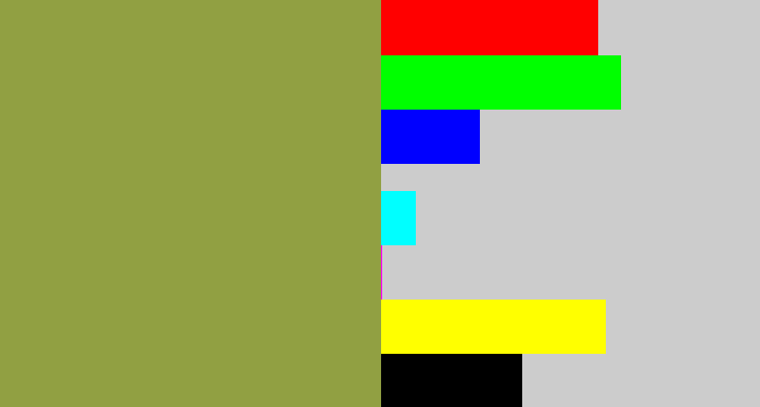 Hex color #91a042 - avocado