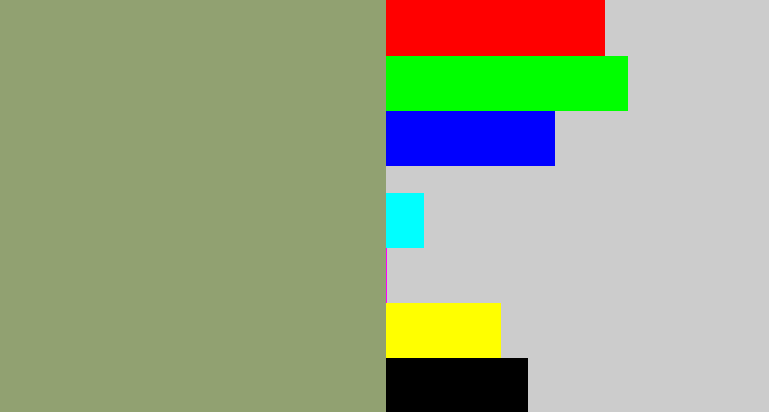 Hex color #91a171 - grey/green