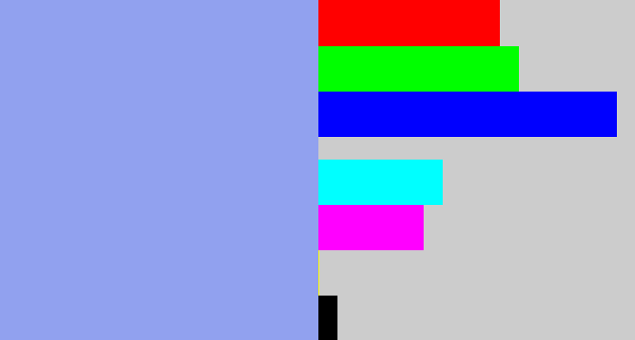 Hex color #91a1ef - periwinkle blue