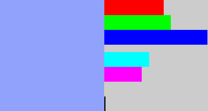 Hex color #91a2fd - periwinkle blue