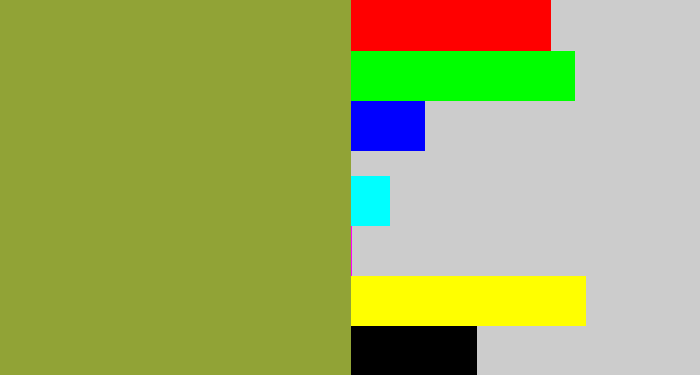 Hex color #91a336 - avocado
