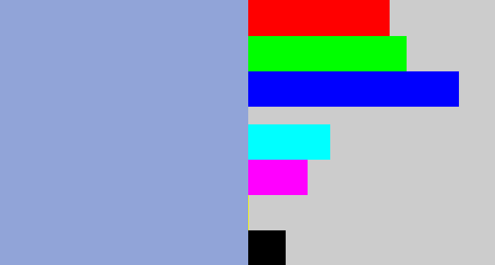 Hex color #91a4d8 - light grey blue