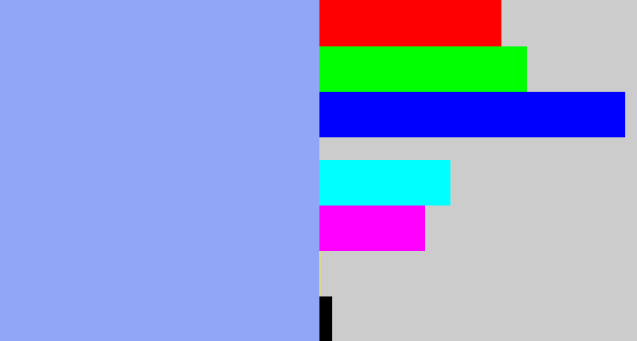 Hex color #91a6f6 - periwinkle blue