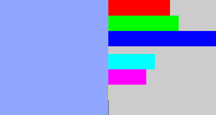 Hex color #91a6ff - periwinkle blue