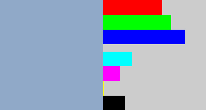 Hex color #91a9c9 - light grey blue