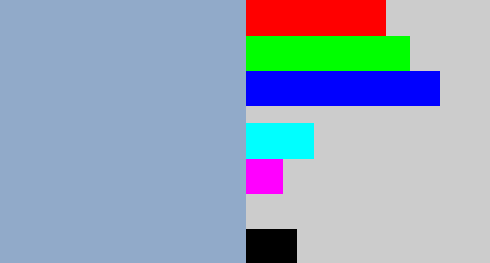 Hex color #91aac9 - light grey blue