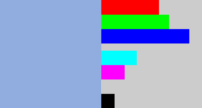 Hex color #91acde - light grey blue