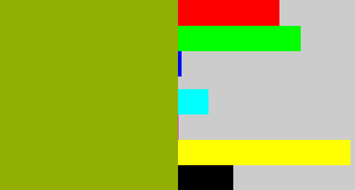 Hex color #91af05 - barf green