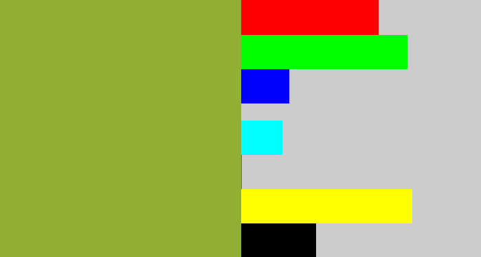 Hex color #91af32 - avocado