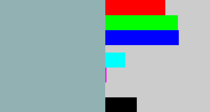 Hex color #91b1b2 - bluegrey