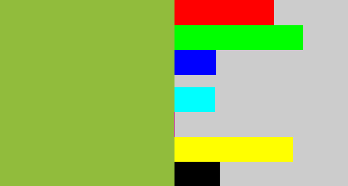 Hex color #91bc3c - booger