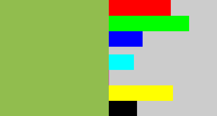 Hex color #91bd4e - booger
