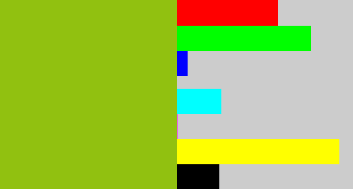 Hex color #91c110 - gross green