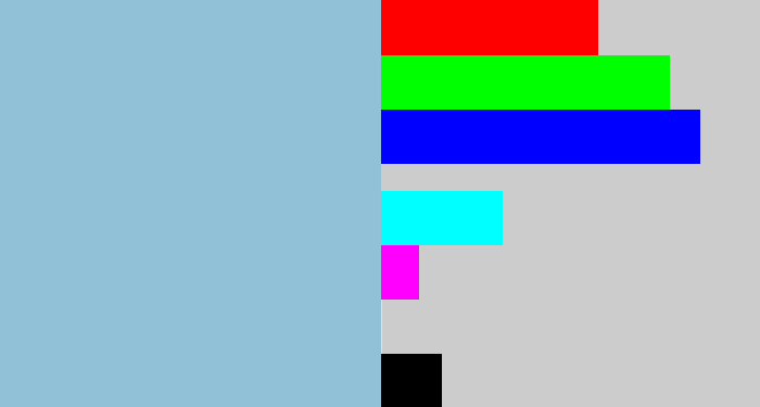 Hex color #91c1d6 - light grey blue