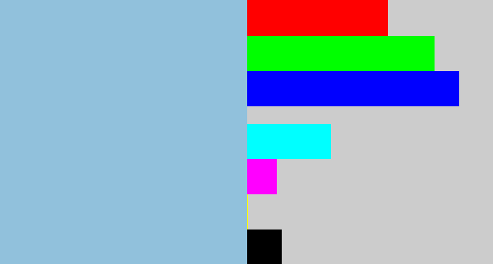 Hex color #91c1dc - light grey blue