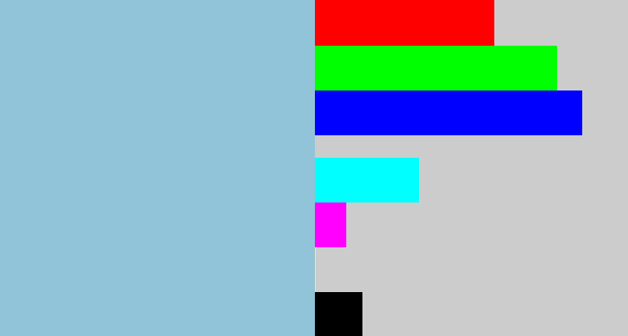 Hex color #91c4d9 - light grey blue