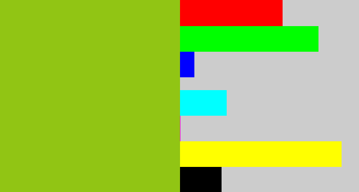 Hex color #91c514 - gross green