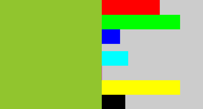 Hex color #91c52e - sick green