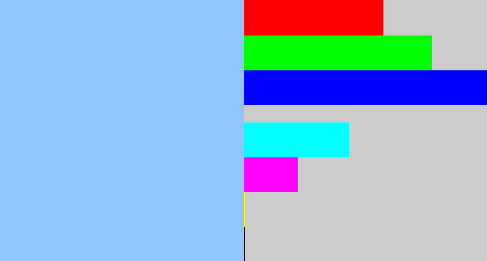 Hex color #91c5fe - light blue