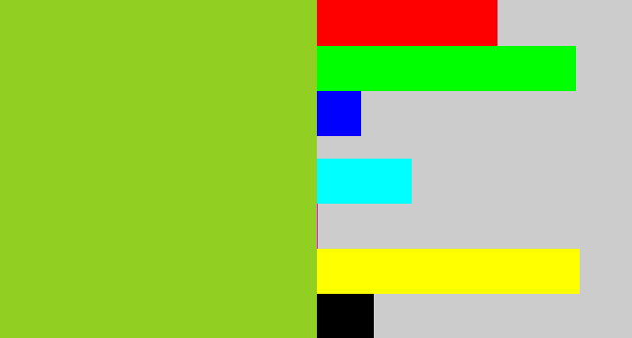 Hex color #91d023 - pea