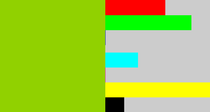 Hex color #91d100 - slime green
