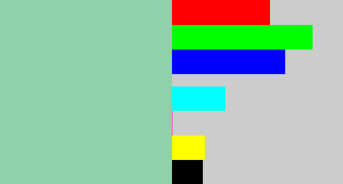 Hex color #91d1a9 - pale teal