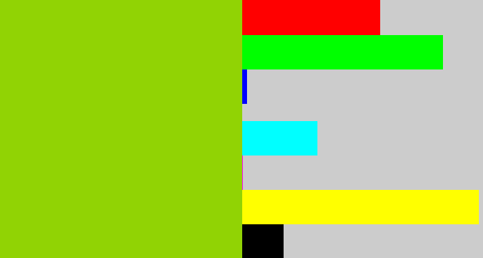 Hex color #91d304 - slime green
