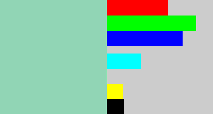 Hex color #91d5b5 - pale teal
