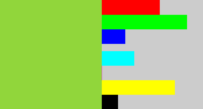 Hex color #91d63b - kiwi green