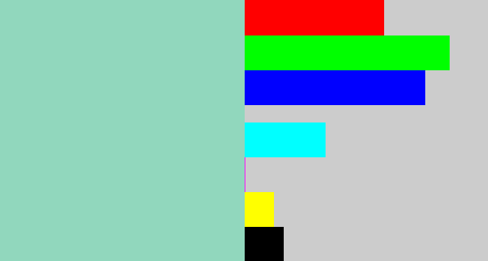 Hex color #91d7bd - light teal