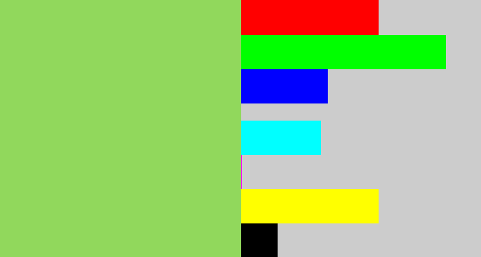 Hex color #91d85c - kiwi green