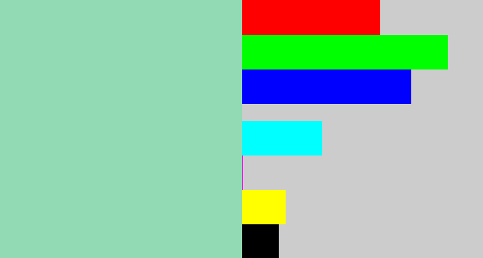 Hex color #91dab3 - light teal
