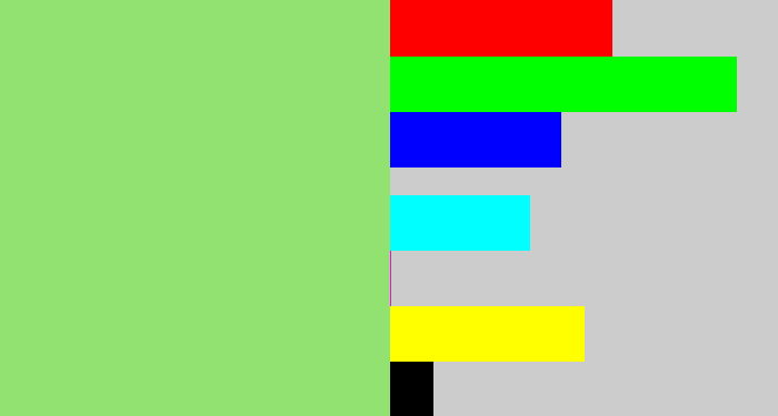 Hex color #91e271 - light green